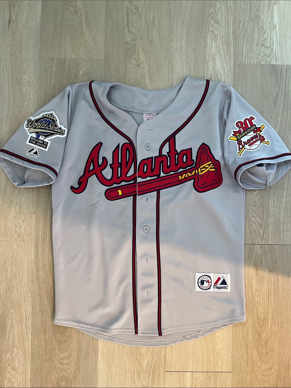 Men’s Majestic 1995 Atlanta Gray Baseball Jersey - Bobby Cox - Men’s Small